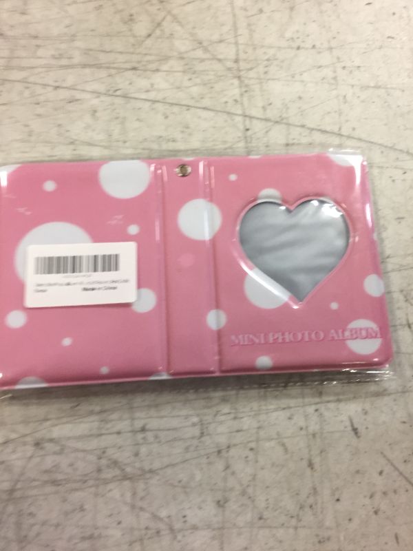 Photo 2 of 3 Inch Mini Photo Album - MoCeYa Kpop Binder, Love Heart Hollow Photocard Holder Book, Business Card Book Holder, Photocard Sleeves (40 Pockets, Pink Circle)
