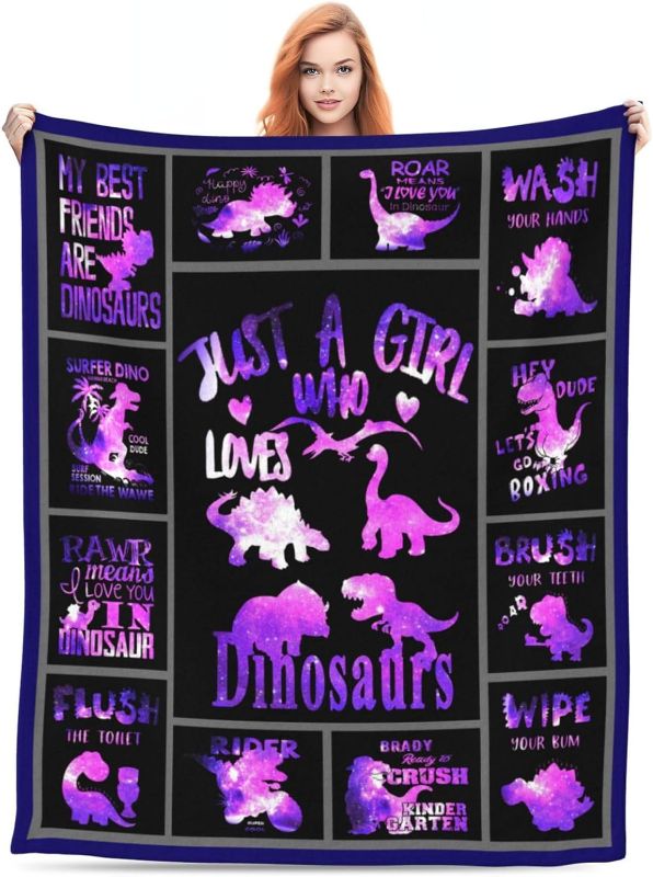 Photo 1 of Dinosuar Blanket Super Soft and Warm Flannel Throw Blankets for Couch Sofa Dinosuar Gifts for Men Women Adults 50X60
