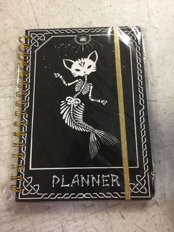 Photo 1 of 2024 Planner, 12-Month Weekly Monthly Planner from JAN.2024 to DEC.2024, 8.4" X 6", Planner Notebook with Spiral Bound, Stickers & Sticky Index Tabs, Fox-Fish Skull Black - 01