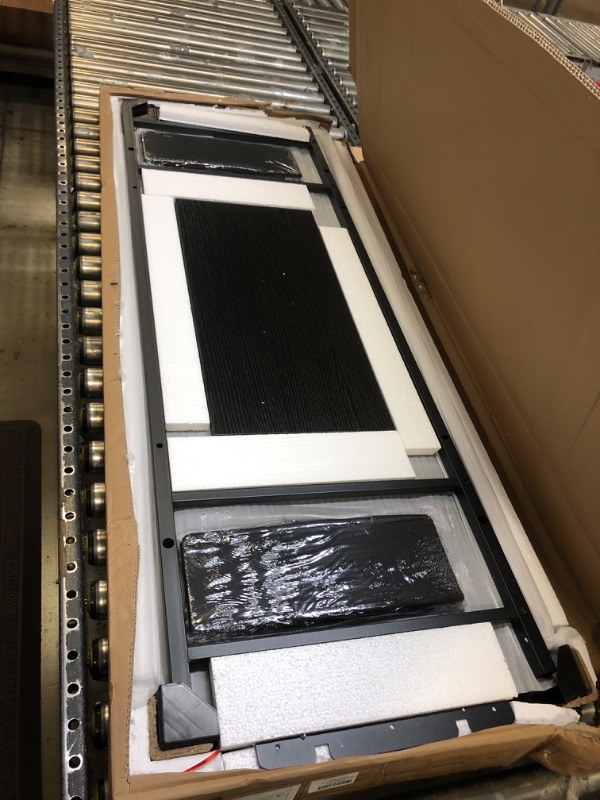 Photo 1 of ODK Computer Desk, 55'' Office Desk with Keyboard Tray, Writting Desk with Drawers and Monitor Stand, Study Table with CPU Stand and Removable Shelf for Storage, Black Black 55 inch5