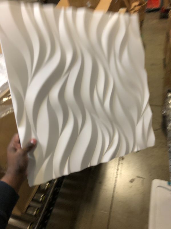 Photo 2 of A la Maison Ceilings FM-SWP-PW Flames Seamless 3D Wall Panels, White, 48 Sq Ft