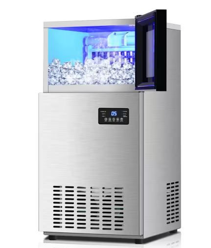 Photo 1 of 140 lb. 24 H Ice Machine Auto Clean Freestanding Ice Maker Machine with 35 lbs. Storage Bin, Stainless Steel
