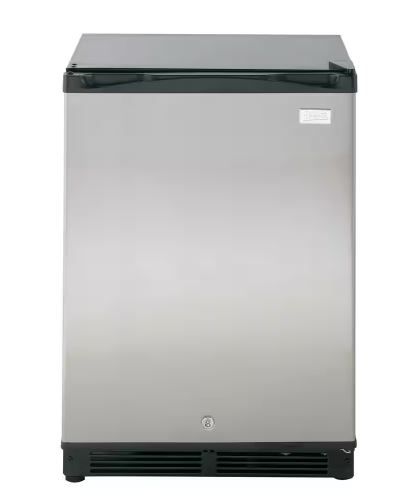 Photo 1 of 5.2 cu. ft. Mini Fridge in Black with Stainless Steel Door
