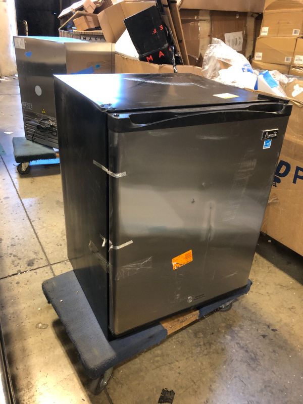 Photo 2 of 5.2 cu. ft. Mini Fridge in Black with Stainless Steel Door
