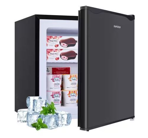 Photo 1 of 1.1 cu.ft. Mini Freezer in Black with Stainless Steel, Manual Defrost
