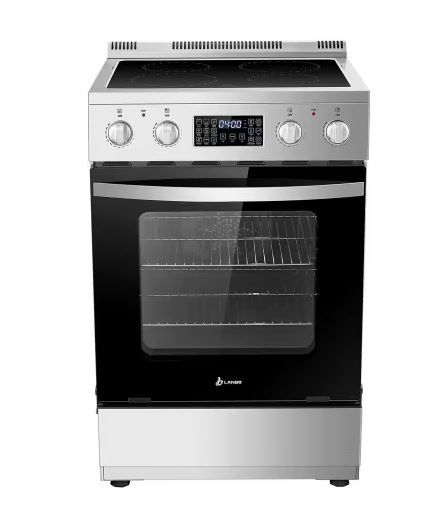 Photo 1 of 24 in. 4 Element Freestanding Single Oven Electric Range in Stainless Steel with Air Fry, Rotisserie and True Convection
