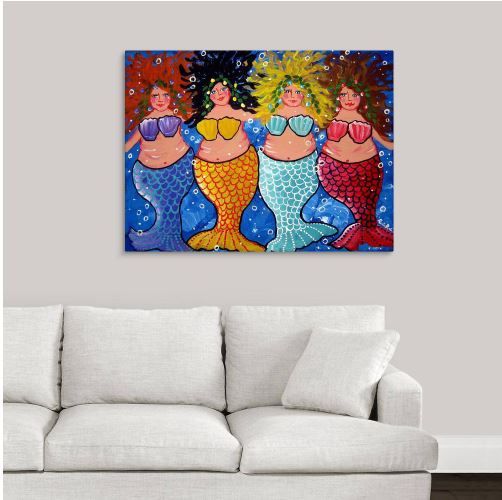 Photo 1 of "Chubby Mermaids" by Renie Britenbucher Canvas Wall Art
