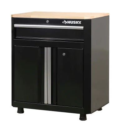 Photo 1 of *DAMAGED IN THE FRONT** Ready-to-Assemble 24-Gauge Steel 1-Drawer 2-Door Garage Base Cabinet in Black (28 in. W x 32.8 in. H x 18.3 in. D)
