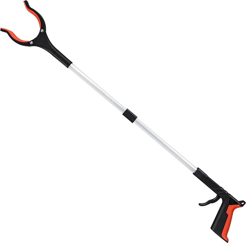 Photo 1 of 2024 Upgrade Grabber Reacher Tool, 360° Rotating Head, Wide Jaw, 32" Foldable, Lightweight Trash Claw Grabbers for Elderly, Reaching Tool for Trash Pick Up Stick, Litter Picker, Arm Extension (Orange)
