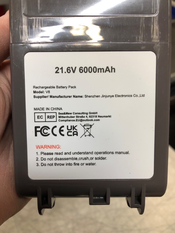 Photo 4 of Evary 21.6V Dy_Son V8 Battery for Dy_Son V8 Battery Replacement 5000mAh, Compatible with Dy_Son V8 Animal V8 Absolute V8 Fluffy V8 Motorhead Cordless Stick Vacuum Cleaner 1 Count (Pack of 1) Black V8