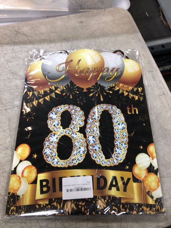 Photo 2 of 2Pcs 80th Birthday Yard Sign Decorations - Happy 80th Birthday Yard Sign & Made in 1943 Lawn Sign, Funny Black Gold Yard Signs with Stakes for Grandma & Grandpa, Outdoor Backyard Party Decor
