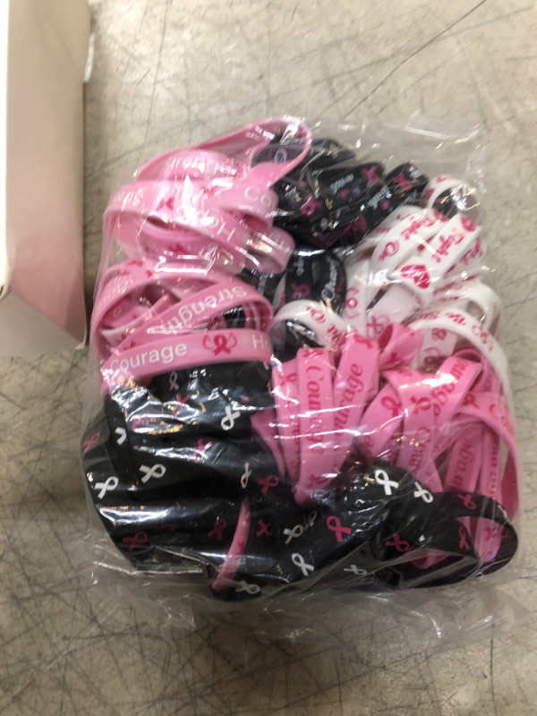 Photo 1 of 100PCS BREAST CANCER AWARENESS BRACELETS  