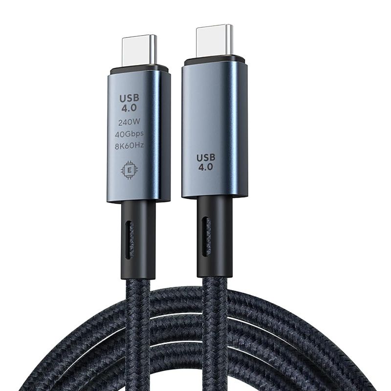 Photo 1 of 40Gbps USB C to USB C PD240W Fast Charging Cable, USB 4.0 Type-C Male to Male Charger Cord, Support 8K@60Hz Video, Compatible with Thunderbolt3/Macbook/iPad Pro/Samsung/Pixel/HUB/SSD (3.3Ft)
