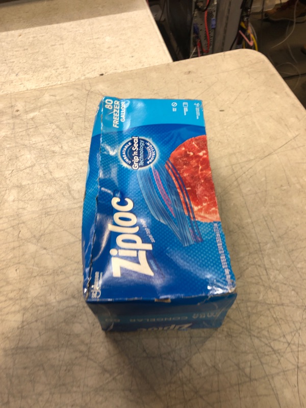 Photo 1 of Ziploc Gallon Food Storage Freezer Bags, Grip 'n Seal Technology for Easier Grip, Open, and Close, 80 Count