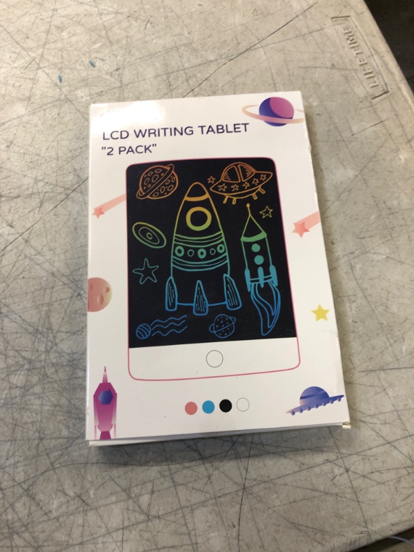 Photo 1 of 2 Pack LCD Writing Tablets for Kids Colorful Screen Doodle Board Reusable Drawing Pad Educational Learning Toys Gift for 3+ Years Old Boys Girls Toddlers 8.5 inch