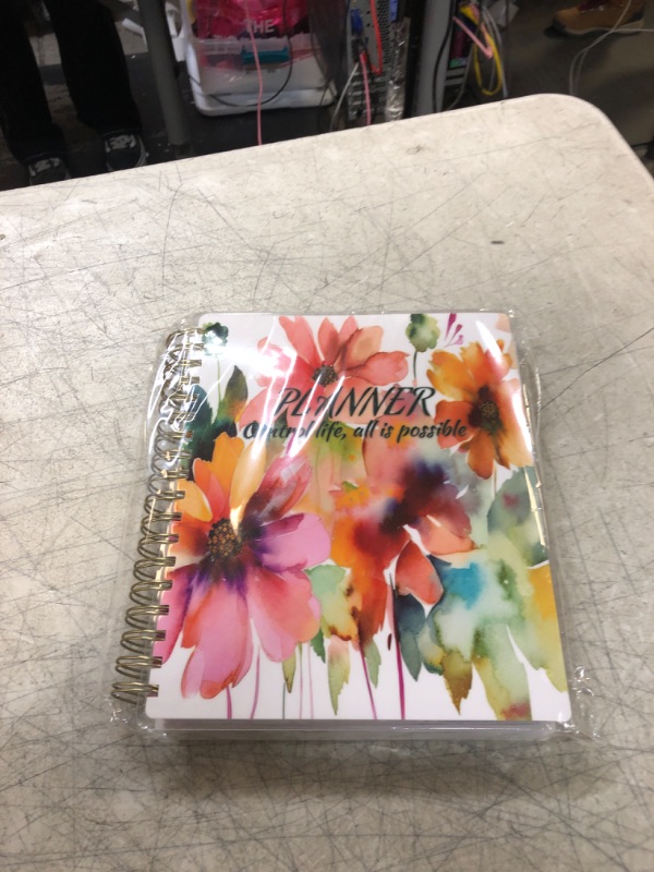 Photo 2 of Arundhati Large PVC Undated Daily Planner 9.8x8.5", 18 Months Daily Weekly Monthly Planner Yearly Agenda,294 Pcs Planners 2024-2025 for Women and Men, Monthly Tabs, Bookmark, Notes Sets, Double Folder Blossom