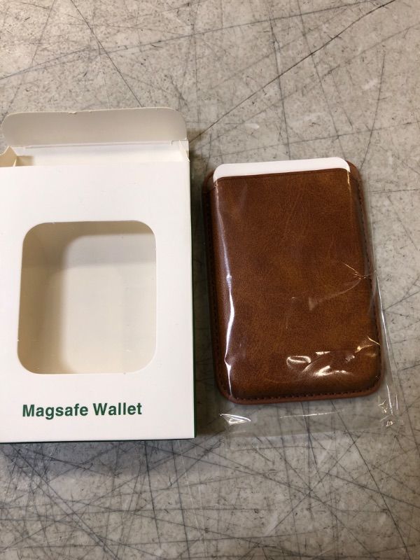 Photo 2 of for Magsafe Wallet, Leather Magnetic Card Wallet Holder for Apple iPhone 15 Pro Max/15 Pro/15 Plus/15/14/14 Pro/14 Plus/14 Pro Max/13/13 Pro/13 Pro Max/13 Mini/12, Magnetic Phone Wallet, Nut Brown
