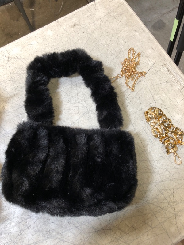 Photo 1 of BLACK FLUFFY BAG WITH 3 CHAINS 