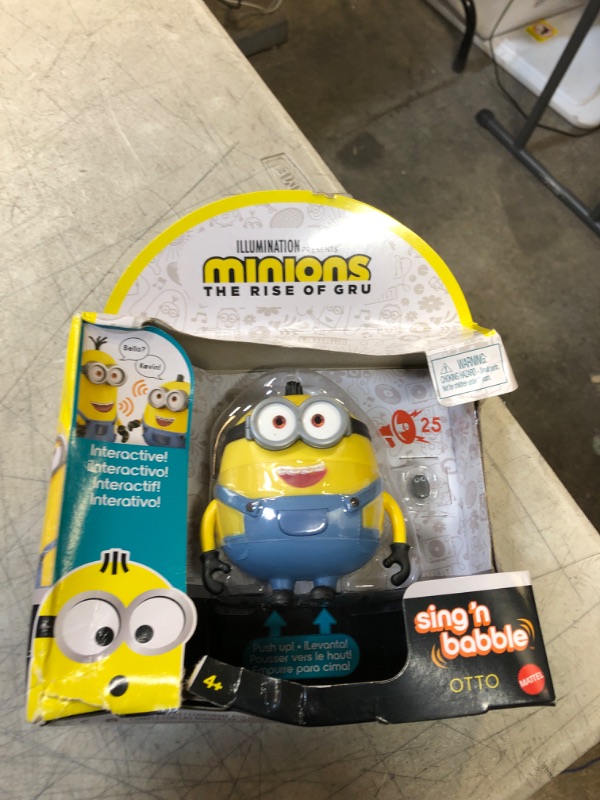 Photo 2 of Minions: The Rise of Gru Sing ‘N Babble Otto Interactive Action Figure, Talking Character Toy with 25 Plus Talking & Laughing Sounds 4-in Tall, Gift for Kids Ages 4 Years & Older