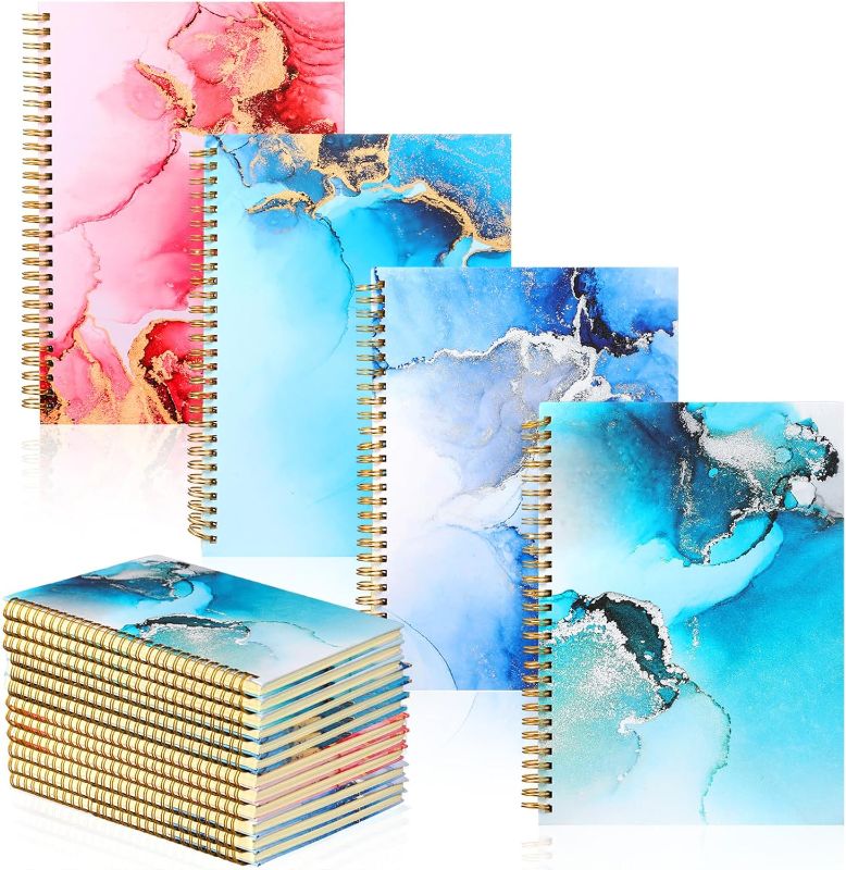 Photo 1 of Fulmoon 12 Pcs A5 Spiral Journal Notebook 5.71x8.27 Inches Marble Hardcover 80 Sheets Thick Paper College Ruled Notebooks for School Office Home Gifts
