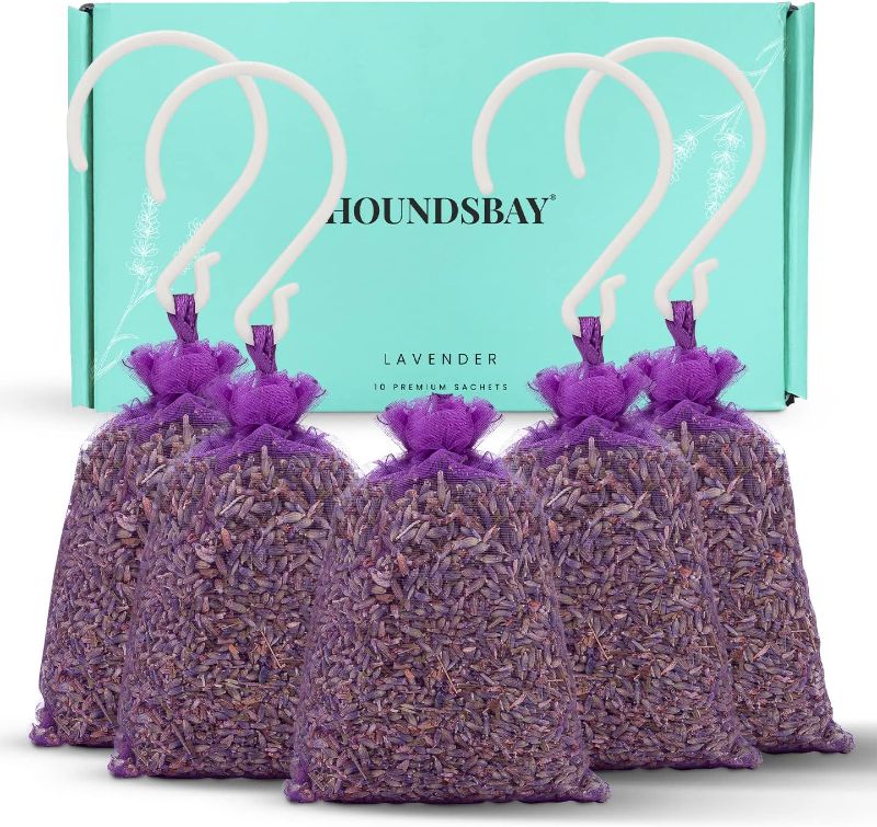 Photo 1 of 10 Lavender Sachet Bags, Fully Stuffed Scented Sachets with Hanger Hooks, Perfect for Closets, Drawers, Cars, Gym Bags, or Anyplace That Needs to Smell Better
