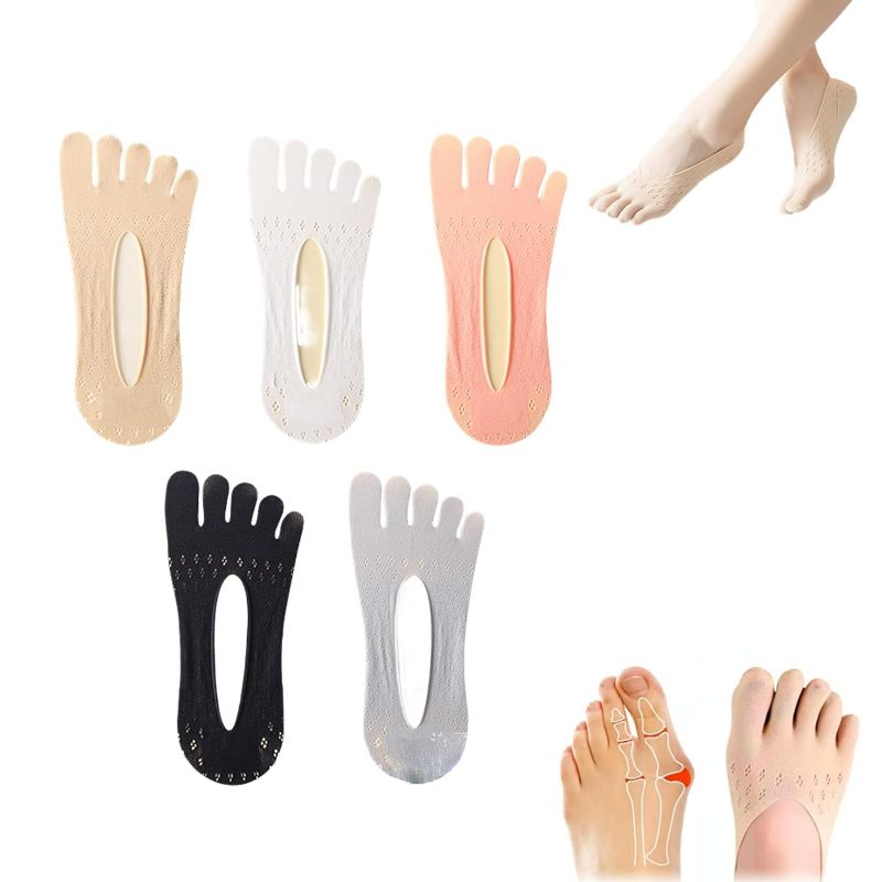 Photo 1 of 5pcs Orthoes Bunion Relief Socks,orthoes bunion relief socks women,Sock Align Toe Socks For Bunion,Sockalign For Women Split Toe Orthopedic Compression Bunions Socks (Plum Style) (5pcs)
