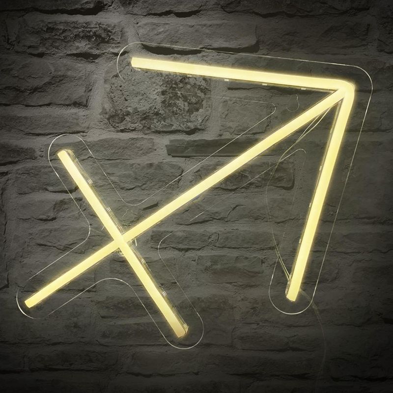 Photo 1 of Zodiac Horoscope Sign - Sagittarius Neon Signs for Wall Decor?Constellation Neon Light Powered by USB, Astrology Birthday Gifts, Warm White Color,11"*10.8"*0.5"
