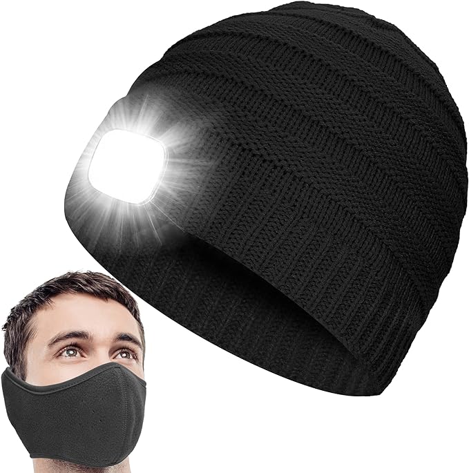 Photo 1 of Beanie Winter Hat with Light LED Unique Christmas Hunting Gifts Stocking Stuffers for Men Women Teen Adult Her
