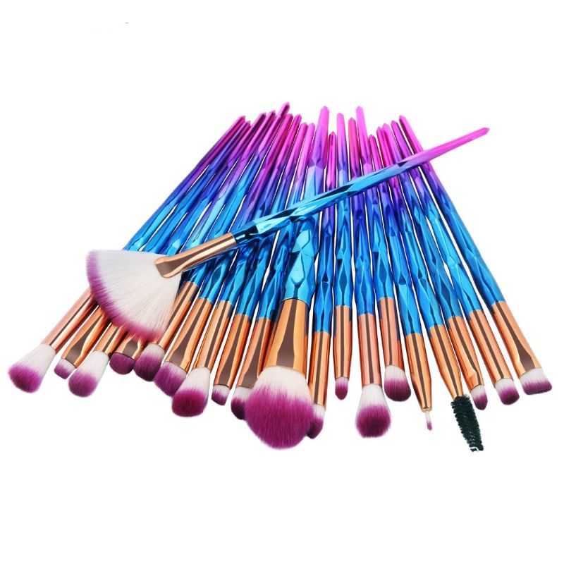 Photo 1 of Pack of 20pcs Cosmetic Eye Shadow Sponge Eyeliner Eyebrow Lip Nose Foundation Powder Makeup Brushes Sets (purple)
