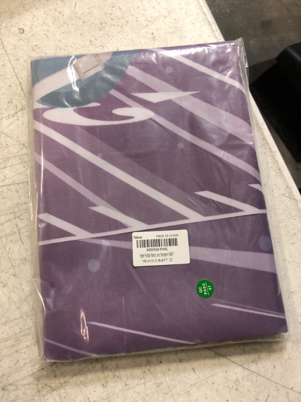 Photo 1 of Purple Football Backdrop Touch Down Football Party Backdrop Football Theme Boys Birthday Party Decoration (8x6FT)