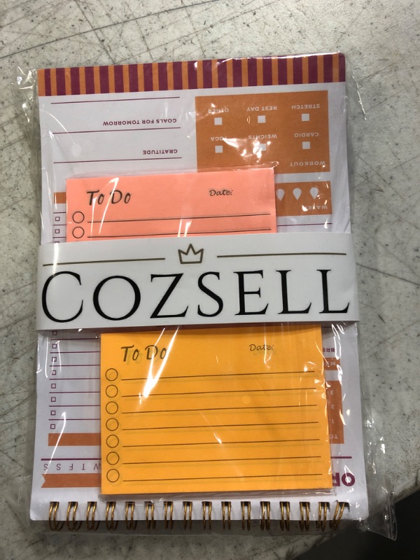 Photo 2 of 2 To Do Notebook with Meal and Workout Plan , 2 To Do List Notepad Includes 2 Set of To Do List Stickers with the date, To Do Notepad , Daily To Do List , Notebooks for Work Organization , To Do List