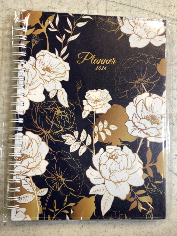 Photo 2 of SUNEE 2024 Appointment Book, Quarter-Hourly, Weekly & Monthly - from January 2024 - December 2024, 6.4"x8.3" Weekly Planner, Flexible Cover, Note Pages, Pockets, Spiral Binding, Vintage Floral 6.4"x8.3" Vintage Floral