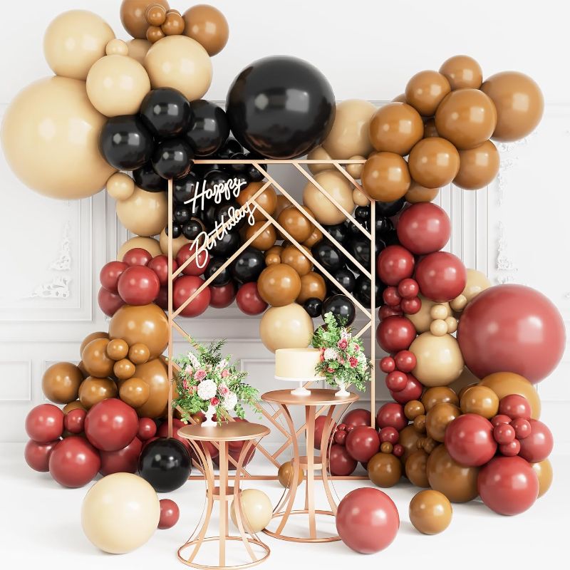 Photo 1 of Coffee Brown Balloon Arch Garland Kit-153Pcs Black Balloon Brown Balloon for Birthday Christmas Baby Shower Anniversary Party Decoration

