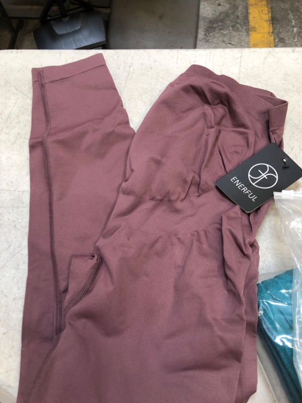 Photo 1 of enerful womens dusty red legging med 