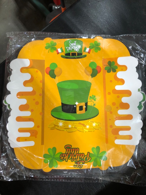 Photo 1 of 100 Pcs St Patrick's Day Food Trays Lucky Shamrock Disposable Paper Snacks Hot Dogs Boats for St Patricks Day Decorations Shamrock Theme Party Supplies