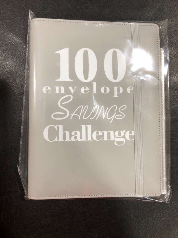 Photo 1 of 100 Envelopes Challenge Binder, Money Saving Challenge Budget Book Binder with Cash Envelopes - Fun Way to Save $5,050 - Grey