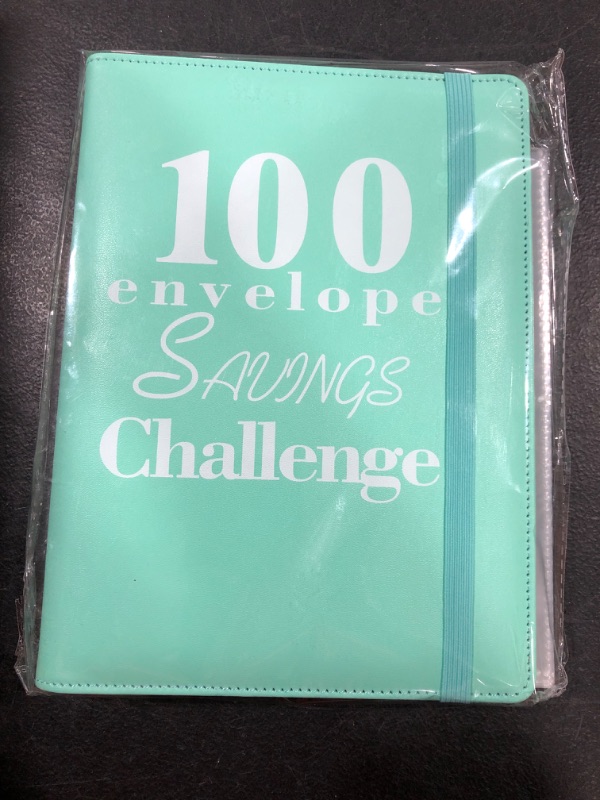 Photo 1 of 100 Envelopes Challenge Binder, Money Saving Challenge Budget Book Binder with Cash Envelopes - Fun Way to Save $5,050 - Green