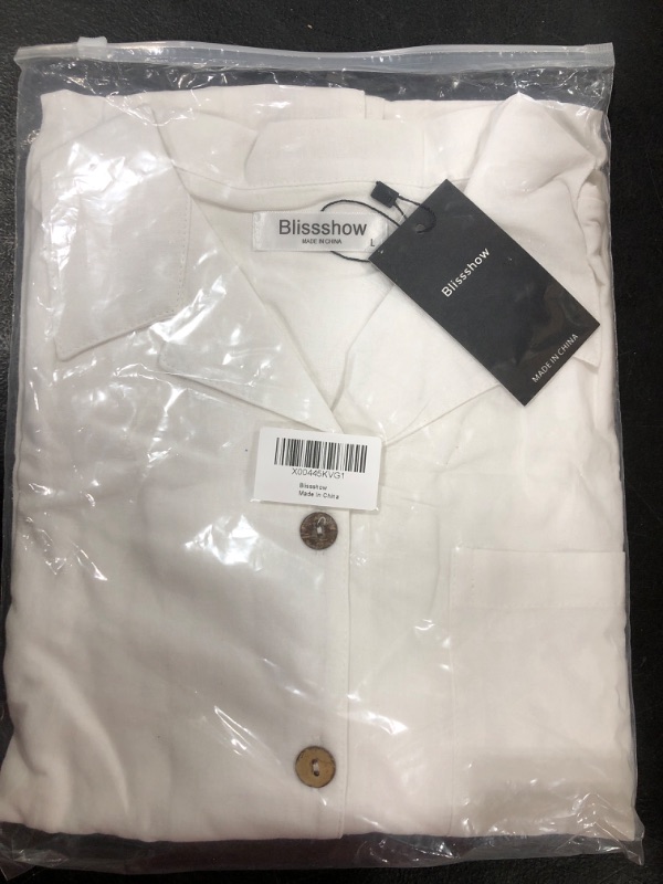 Photo 1 of  Mens Short Sleeve Shirts Button Down Casual Summer Beach Tops Cuban Textured Vacation Hawaiian Shirts with Pocket size Large (white)