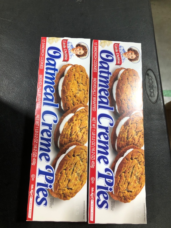 Photo 2 of Little Debbie Oatmeal Creme Pies, 12 Individually Wrapped creme pies, 16.2 Ounces, Pack of Two est date 06/25/24