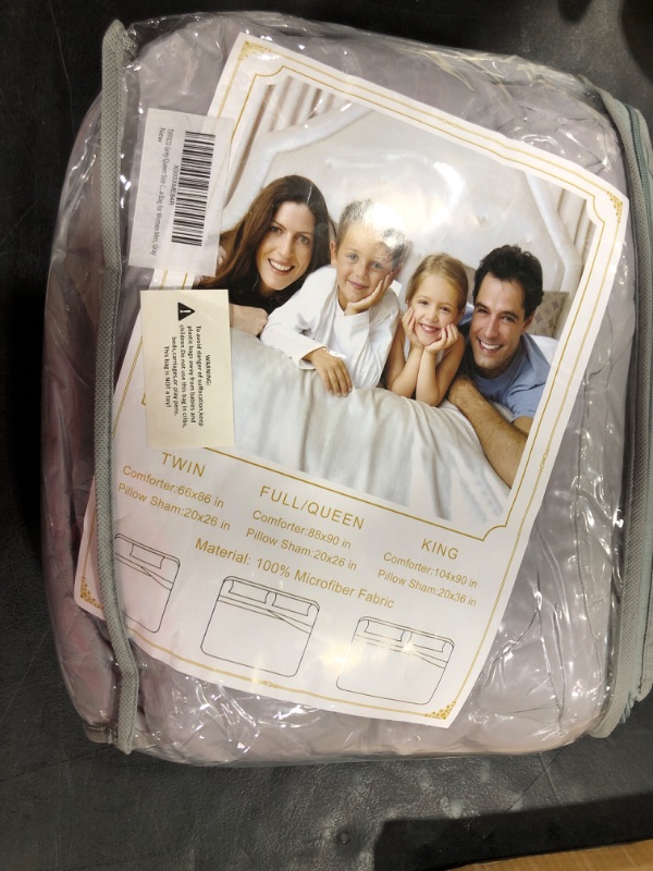 Photo 1 of Grey Queen Size Comforter Set, Boho Tufted Jacquard Textured Striped Reversible Alternative Bed Sets - 90 x 90 3PC Bohemian Soft Microfiber Duvet Farmhouse Bedding in a Bag for Women Men, Gray Queen Gray Striped Tufted Comforter Set