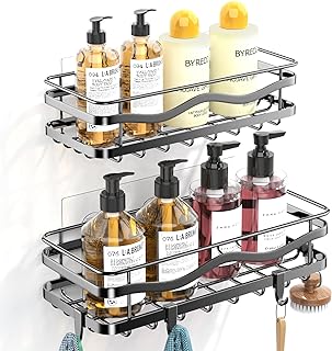 Photo 1 of Shower Caddy, 2-Pack Adhesive Shower Organizer for Bathroom Storage,Stainless Steel Bathroom Shower Shelves,Bathroom Organizers 