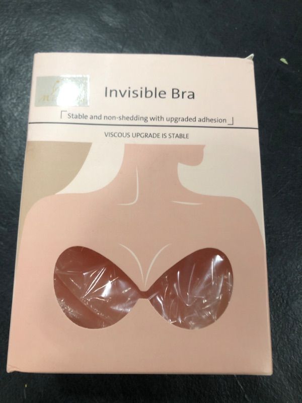 Photo 1 of Silicone Adhesive Push Up Strapless Bra Invisible Backless Sticky Bra with Nipple Covers for Women Skin D