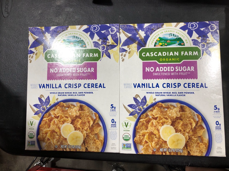 Photo 1 of 2 Boxes General Mills Cascadian Farm No Sugar Added Vanilla Crispies -12.5oz esp date 11/18/2024