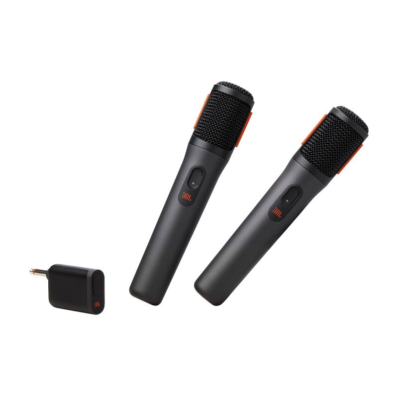 Photo 1 of JBL PartyBox Wireless Mic - 2X Digital Wireless Microphones, Rechargeable Battery (20hrs - 700mAh), Clear Voice, Crisp Sound, Stable 2.4GHz Connection, Compatible with All PartyBox Speakers (Black)