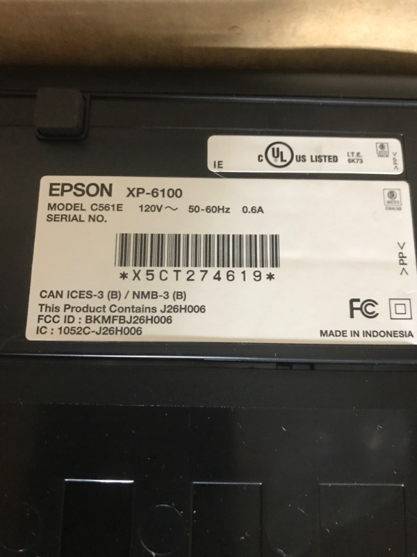 Photo 5 of  Epson Expression Premium XP-6100 Wireless Color Photo Printer with Scanner and Copier, Black, Medium 