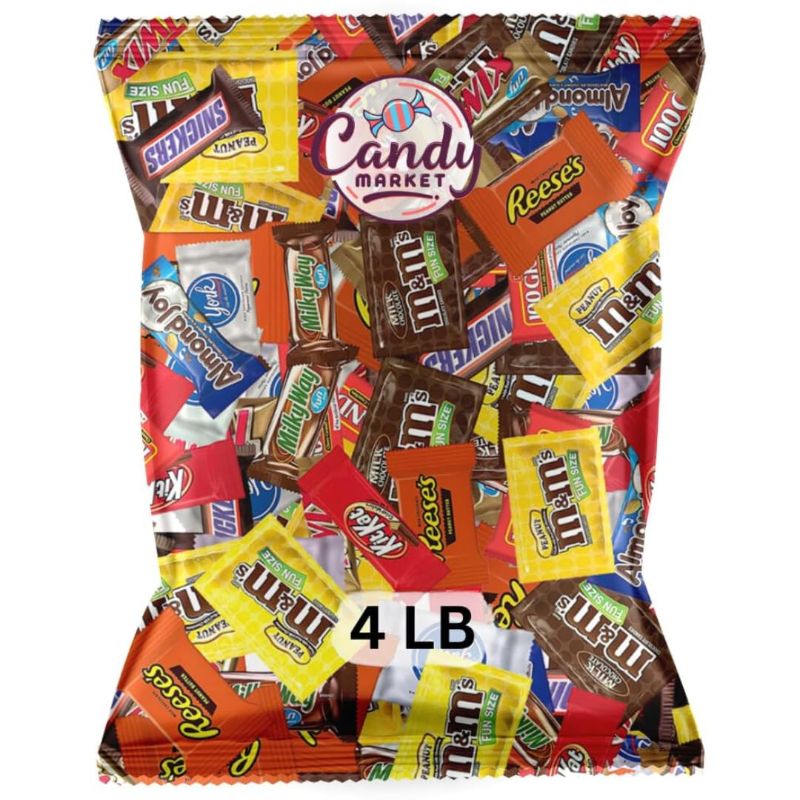 Photo 1 of Golax Assorted Bulk Candy Mix -Skittles, Air Heads, Swedish Fish, Sour Patch Kids, Haribo, Starburst, Jolly Rancher - Individually Wrapped Candy - By Candy Market (4 LB) BEST BY 05 01 2024