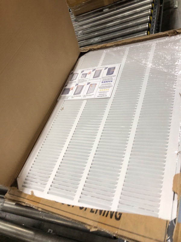 Photo 2 of Handua 20"W x 30"H [Duct Opening Size] Steel Return Air Filter Grille [Removable Door] for 1-inch Filters | Vent Cover Grill, White | Outer Dimensions: 22 5/8"W X 32 5/8"H for 20x30 Duct Opening Duct Opening style: 20 Inchx30 Inch