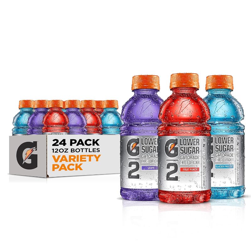 Photo 1 of Gatorade G2 Thirst Quencher, 3 Flavor Variety Pack, 12oz Bottles (24 Pack) Grape Variety Pack