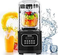 Photo 1 of VEVOR Professional Blender with Shield, Commercial Countertop Blenders, 68 oz Jar Blender Combo, Stainless Steel 9 Speed & 5 Functions Blender, for Shakes, Smoothies, Peree, and Crush Ice, Black Black 2.0L/68.0oz