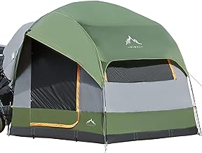Photo 1 of GoHimal SUV Tent for Camping, Waterproof PU3000mm Spacious Double Layer Design for 5-8 Person, Includes Rainfly and Storage Bag, 8FT L x 8FT W x 7.2FT H Green